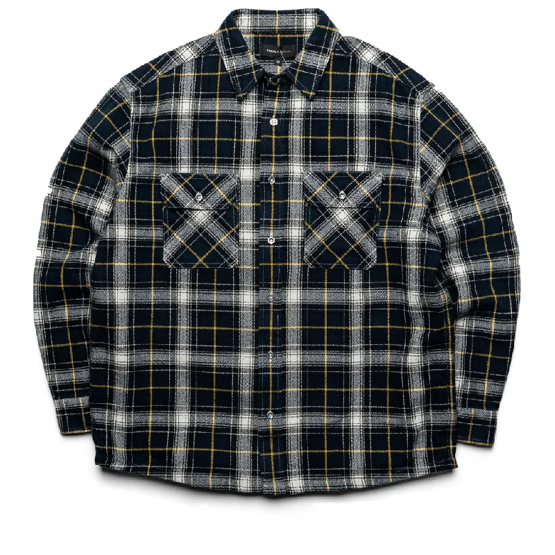 Purple Brand Plaid Flannel Shirt - Black