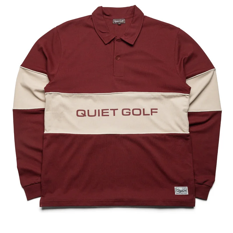 Quiet Golf Sport Polo L/S Shirt - Burgundy