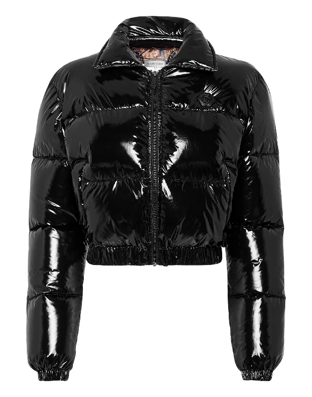 Cropped Nylon Down Jacket