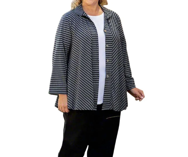 Long Sleeve Gemma Shirt Jacket - Plus Size In Gray