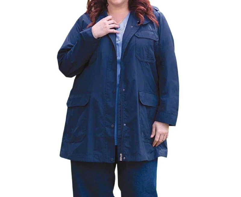 Spencer Long Sleeve Jacket - Plus Size In Navy Spencer